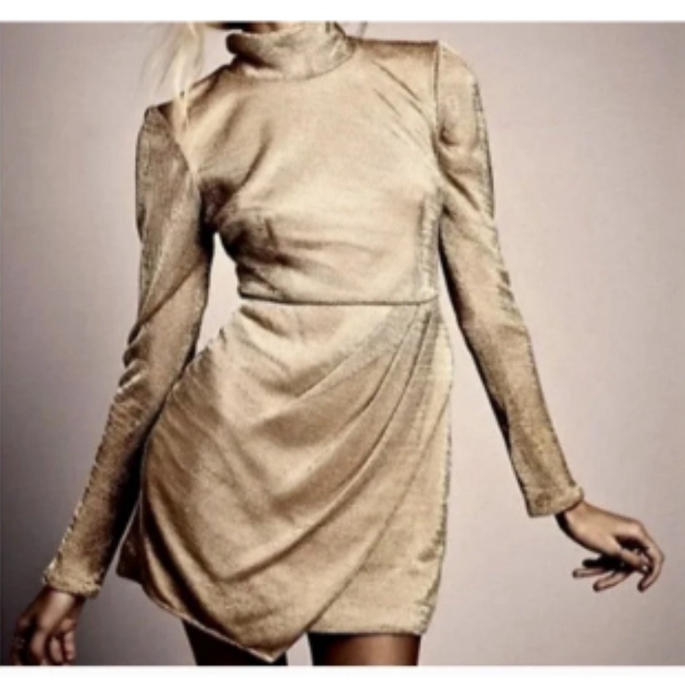 NWT Free People gold mesh dress! Size 0